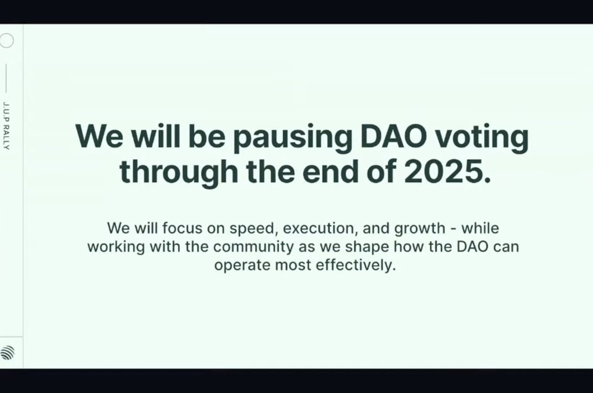 IMPORTANT: Jupiter DAO votes are put on pause until the end of 2025 to help  focus on growing Jupiter products and community. ‼️ Active Staking Rewards  will be extended until the end