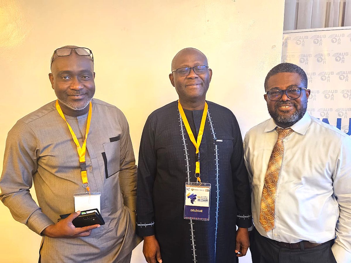 RascomAfrica's tweet photo. RASCOM DG @TimothyAshong joins media leaders at the 16th AUB General Assembly in Abidjan, focused on boosting financial & tech resilience in African broadcasting.
We stand with broadcasters tackling rising satellite costs & driving digital innovation. #RASCOM #AUB2025 https://t.co/MOGowIVIp2