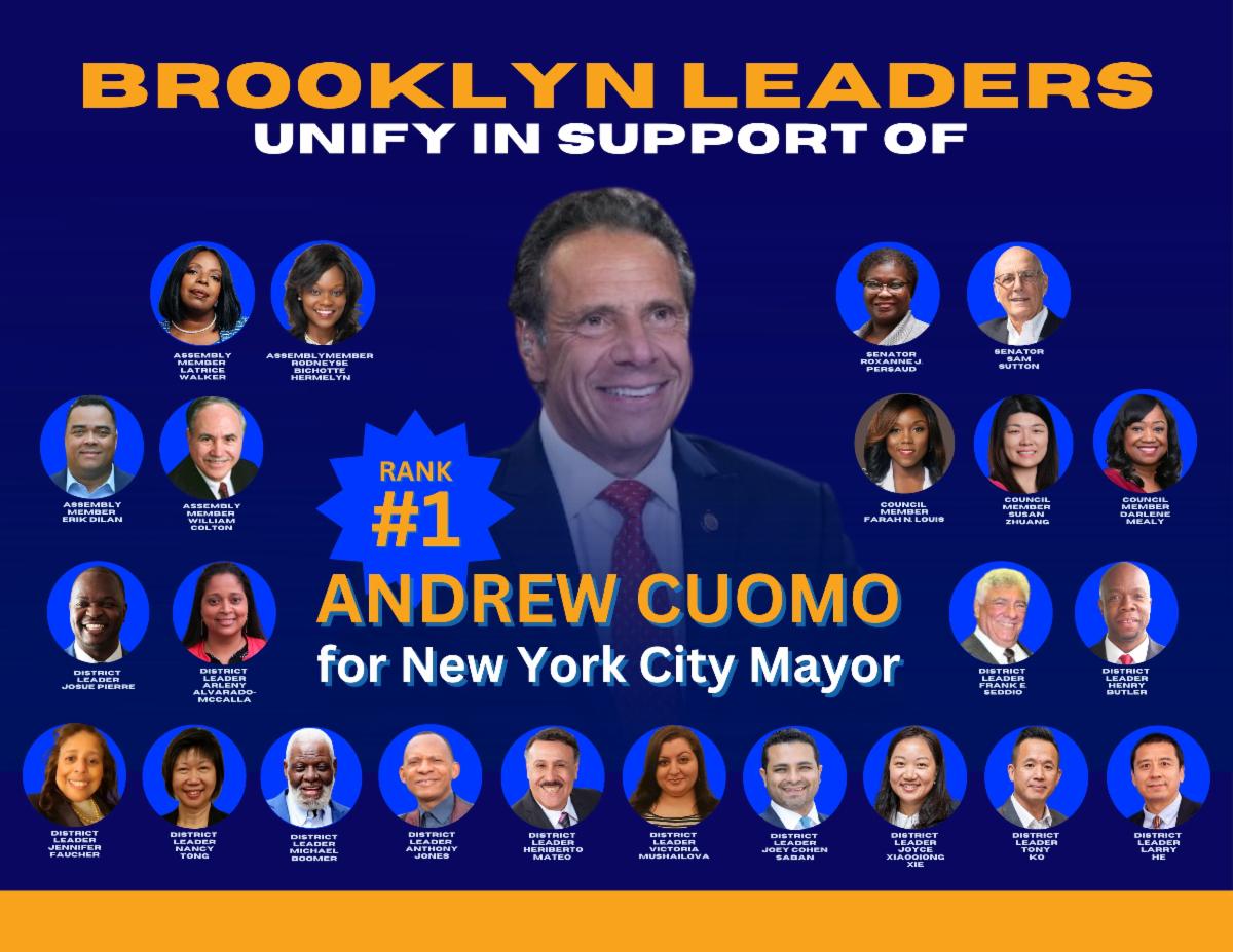 Kings County Democratic County Committee (@bkdems) on Twitter photo Brooklyn Democratic Leaders Unify in Support of <a href="/andrewcuomo/">Andrew Cuomo</a> 🗳️
"Andrew Cuomo has the most experience to lead NYC as Mayor, and he has shown courage and clarity in difficult times," says <a href="/bkdems/">Kings County Democratic County Committee</a> Chair @ambichotte.
Read more ➡️conta.cc/3FKwVGZ Brooklyn Democratic Leaders Unify in Support of <a href="/andrewcuomo/">Andrew Cuomo</a> 🗳️
"Andrew Cuomo has the most experience to lead NYC as Mayor, and he has shown courage and clarity in difficult times," says <a href="/bkdems/">Kings County Democratic County Committee</a> Chair @ambichotte.
Read more ➡️conta.cc/3FKwVGZ