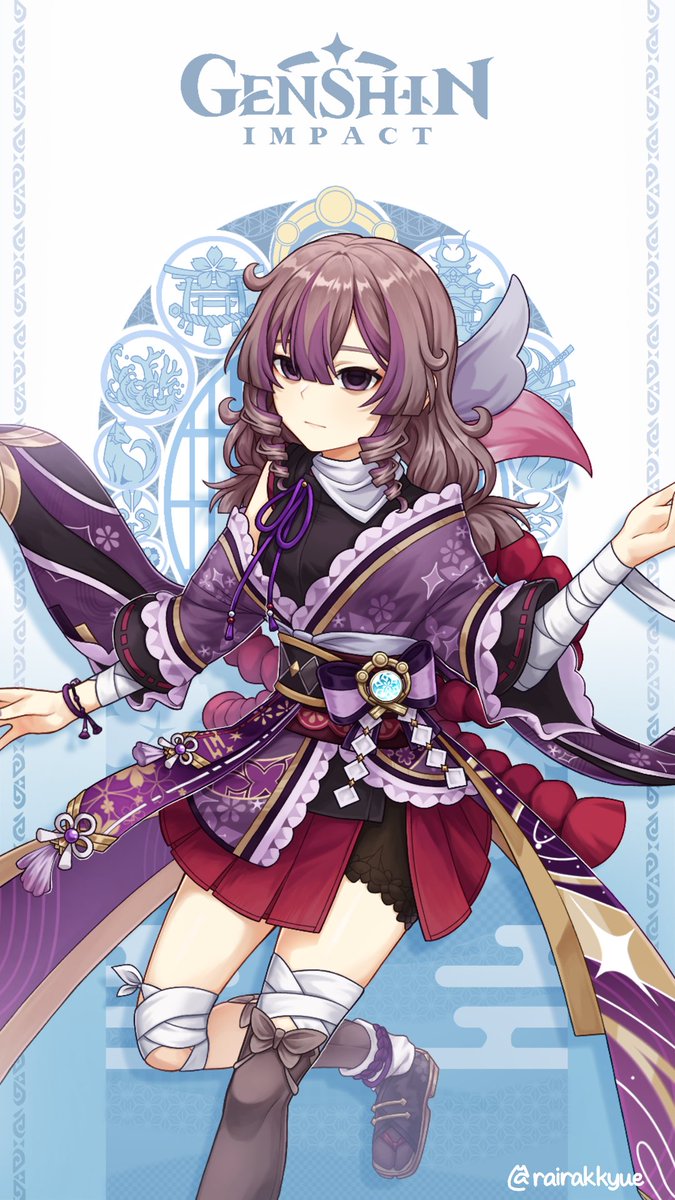 rairakkyue's tweet image. #GenshinImpact #RyouRirei
"I've never met anyone so naturally skilled at hide and seek... Wait! If you challenge her so suddenly, you'll scare her off!"
— Yoimiya

◆ Ryou Rirei
◆ Lackluster Nocturne
◆ Shadow Worker of the Grand Narukami Shrine
◆ Cryo
◆ Immolata Stellis