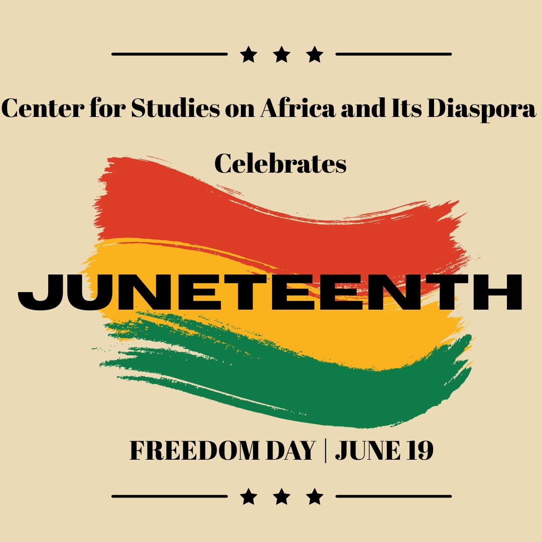 CSAD celebrates Juneteenth! We celebrate Juneteenth to commemorate the end of slavery for all African Americans and to honor the ancestors who fought for freedom. #Juneteenth #Emancipation #FreedomDay #BlackHistory #CSAD