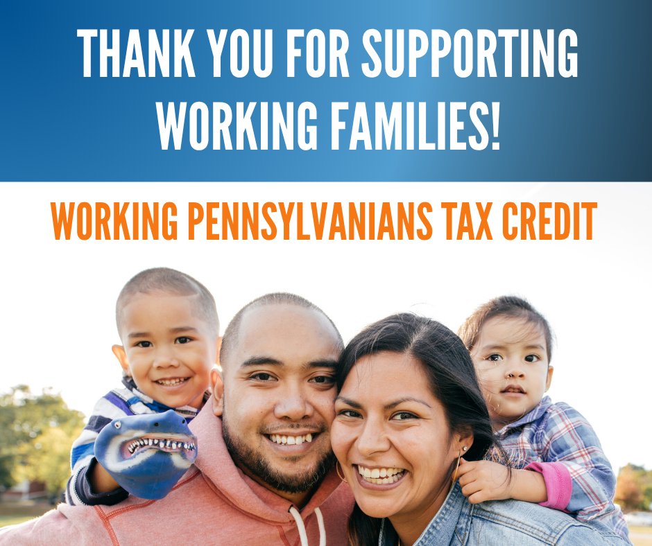 📢 Many PA families are struggling to afford basics like childcare, food &amp; transportation. The proposed Working Pennsylvanians Tax Credit could help ALICE households get relief — avg. $650 per family!

👏 Thanks <a href="/SenatorRBrown/">Senator Rosemary Brown (R-40)</a> for co-sponsoring this important effort! #WorkingPA