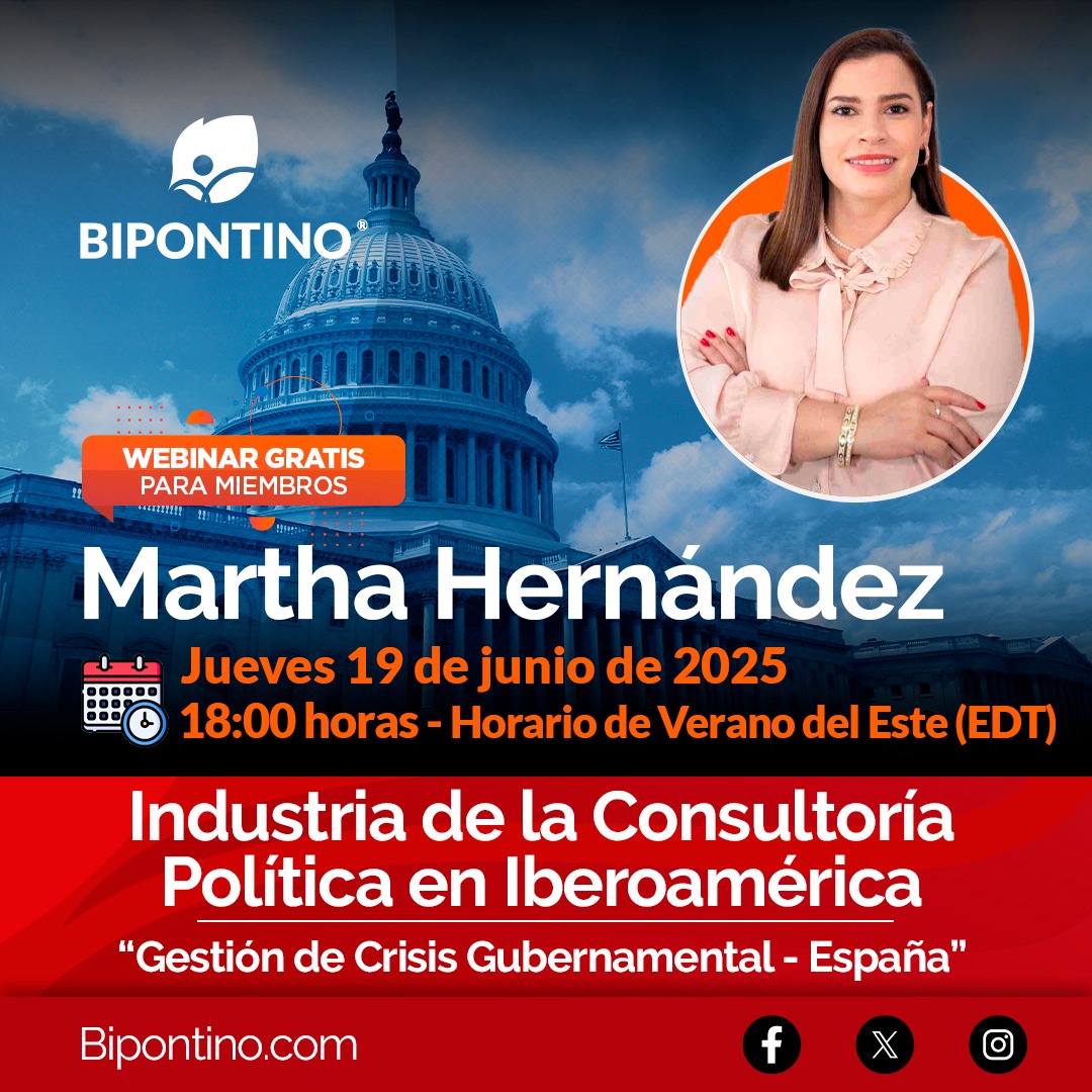 Martha Hernández (@martha_her_a) on Twitter photo 📣 ¡Te invito a mi webinar de hoy en <a href="/bipontino/">BIPONTINO®</a>!
👉 Regístrate aquí: bit.ly/4kT3O3m
📍 Tema: Industria de la Consultoría Política en Iberoamérica “Gestión de Crisis Gubernamental - España”
🗓 Jueves 19 de junio – 6:00 p.m. (EDT) hora de Washington DC 📣 ¡Te invito a mi webinar de hoy en <a href="/bipontino/">BIPONTINO®</a>!
👉 Regístrate aquí: bit.ly/4kT3O3m
📍 Tema: Industria de la Consultoría Política en Iberoamérica “Gestión de Crisis Gubernamental - España”
🗓 Jueves 19 de junio – 6:00 p.m. (EDT) hora de Washington DC