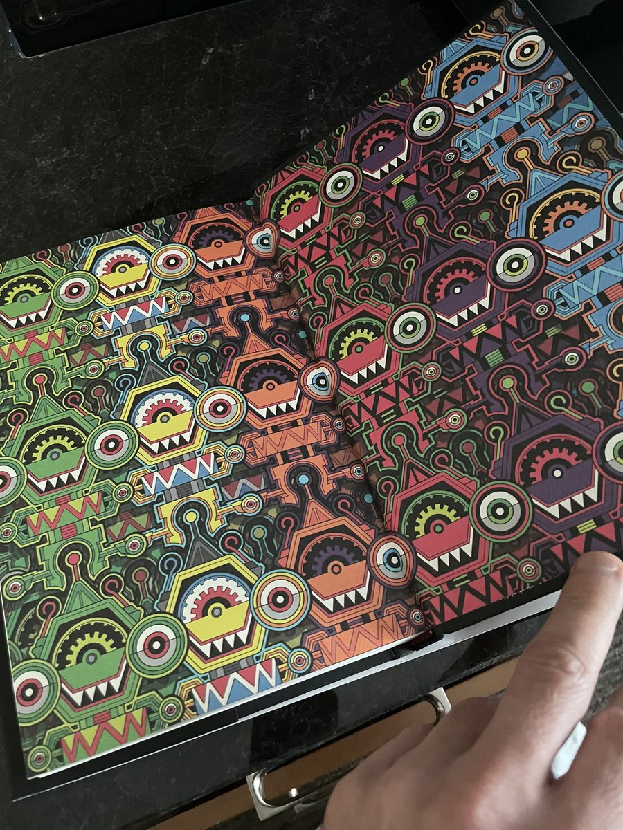 alieninsect's tweet image. Death by Astonishment hardcovers featuring beautiful endpapers by Harry Pack @harrypackart1 and INCEDIGRIS…