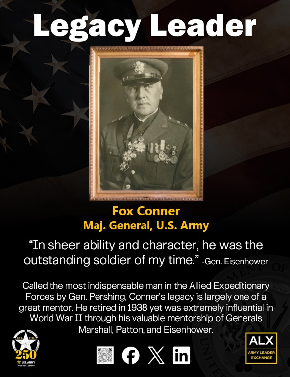 “.... I was privileged to serve intimately under your wise counsel and leadership." -Gen. Eisenhower to Maj. Gen. Fox Conner 1942
Learn more ➡️ historynet.com/mentor-stars-s…

#Army250 | #ThisWellDefend | #LegacyLeader