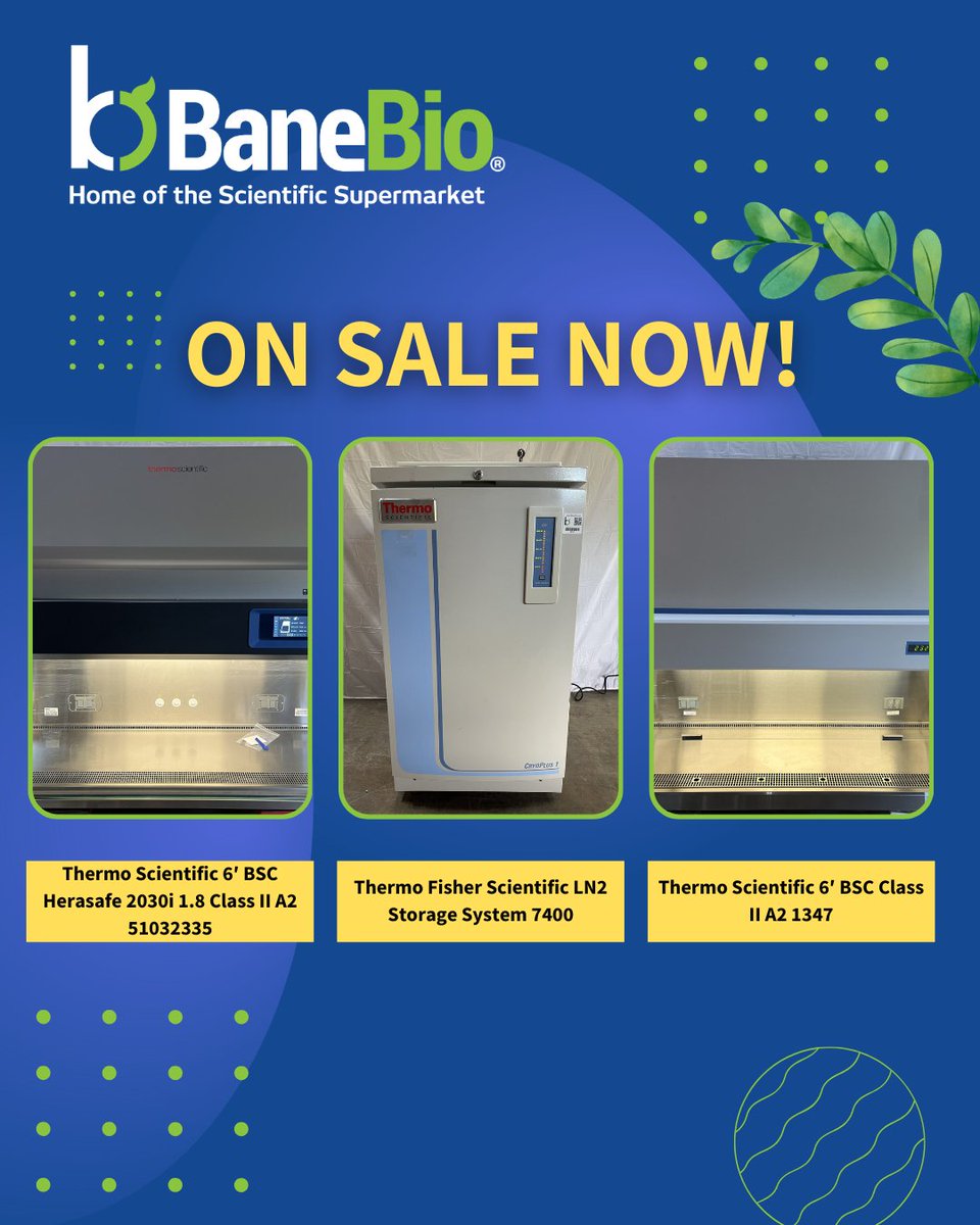 Lab upgrades, discounted. 🧪

High-quality equipment like centrifuges, freezers, and PCR cabinets are on sale now at BaneBio.

Shop limited-time deals: banebio.pulse.ly/nugkalhy2p

#BaneBio #ScientificSupermarket #LabEquipment
#BaneBioScientific #BaneBioRepairs #RepairsbyBBIO #BBIO