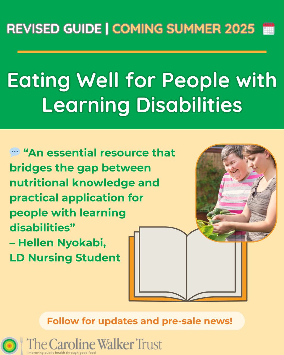 It’s Learning Disability Week!

Launching this summer, our revised guide. 📙

📧 Follow us for updates and pre-sale news.

#EWLD #LearningDisabilityWeek #HealthyEating #CarerResources #LearningDisabilities #PublicHealth
<a href="/AfN_UK_/">AfN</a> <a href="/Nutrition_SENSE/">SENSE Nutritionists</a> <a href="/BDA_Dietitians/">British Dietetic Association</a>  <a href="/mencap_charity/">Mencap</a>