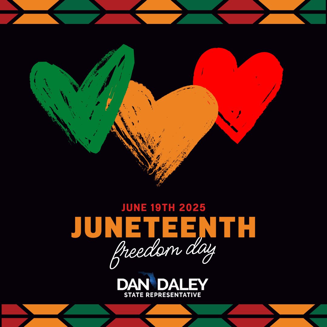 RepDanDaley's tweet image. Today we honor Juneteenth, a day of reflection, resilience, and freedom. As we commemorate the end of slavery in the U.S., we recognize the progress made in our nation’s ongoing fight for equality, while acknowledging the work that still lies ahead in the pursuit of true justice.