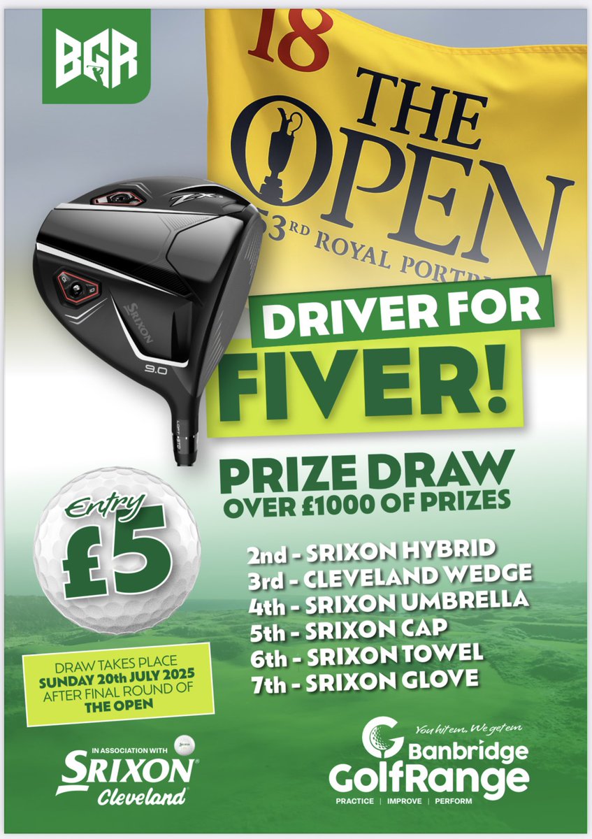 !!COMPETITION TIME!!⛳️🏌🏻‍♂️

Now that we are in the lead up to The Open at Royal Portrush, we’re running a new competition where you can win a Driver for a Fiver!

#youhitemwegetem