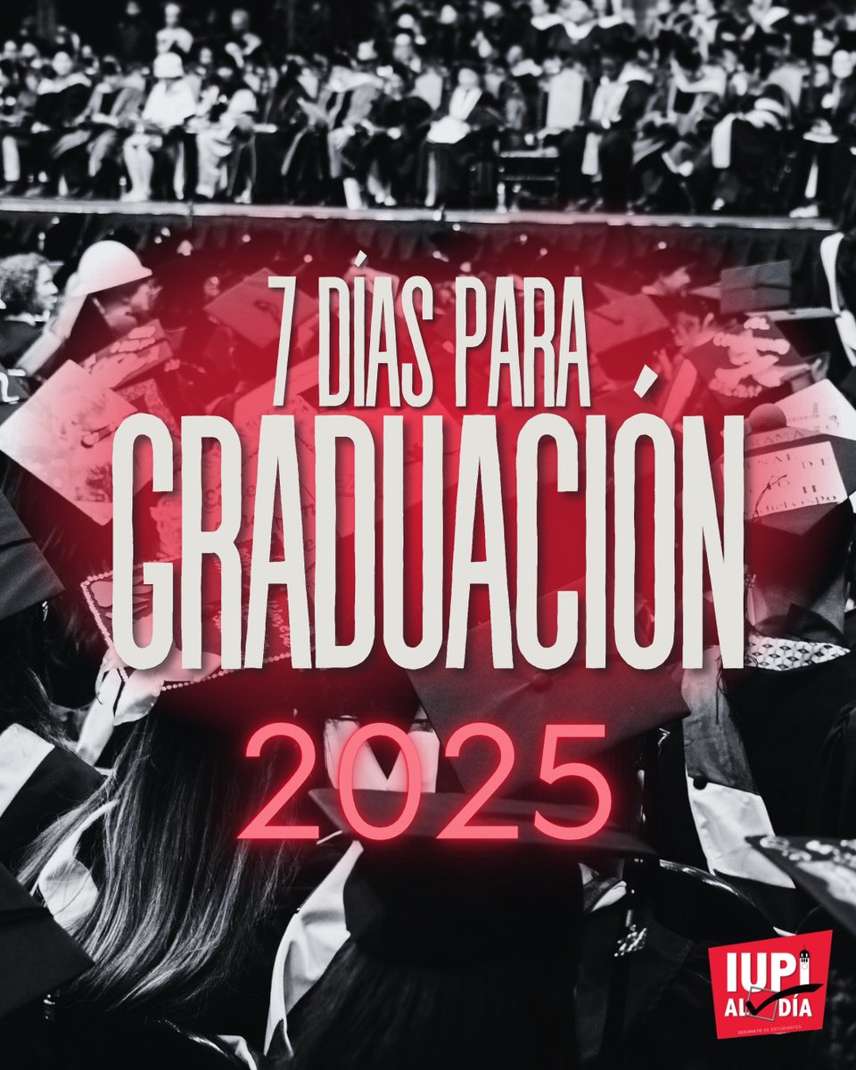 🎓 ¡Faltan 7️⃣ días para la gran marcha!

Dato importante: La entrega de medallas para graduandos de mayo 2025 continúa hasta el 24 de junio en el Decanato de Estudiantes.

#uprrp #upr #Clase2025 #gallitos #jerezanas