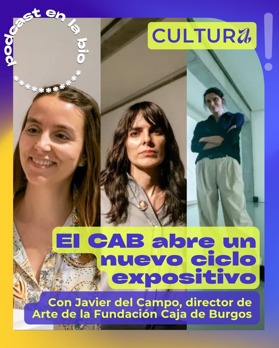 Vive Radio Burgos (@viveradioburgos) on Twitter photo 📻 En #ViveBurgos charlamos con Javier del Campo, director de Arte de la <a href="/Fundcajaburgos/">Fundación Caja de Burgos</a>, sobre el nuevo ciclo expositivo que cuestiona y emociona en el <a href="/cabdeburgos/">CAB de Burgos</a>.
🎧 Escucha la entrevista completa en el enlace f.mtr.cool/namagdvemg 📻 En #ViveBurgos charlamos con Javier del Campo, director de Arte de la <a href="/Fundcajaburgos/">Fundación Caja de Burgos</a>, sobre el nuevo ciclo expositivo que cuestiona y emociona en el <a href="/cabdeburgos/">CAB de Burgos</a>.
🎧 Escucha la entrevista completa en el enlace f.mtr.cool/namagdvemg