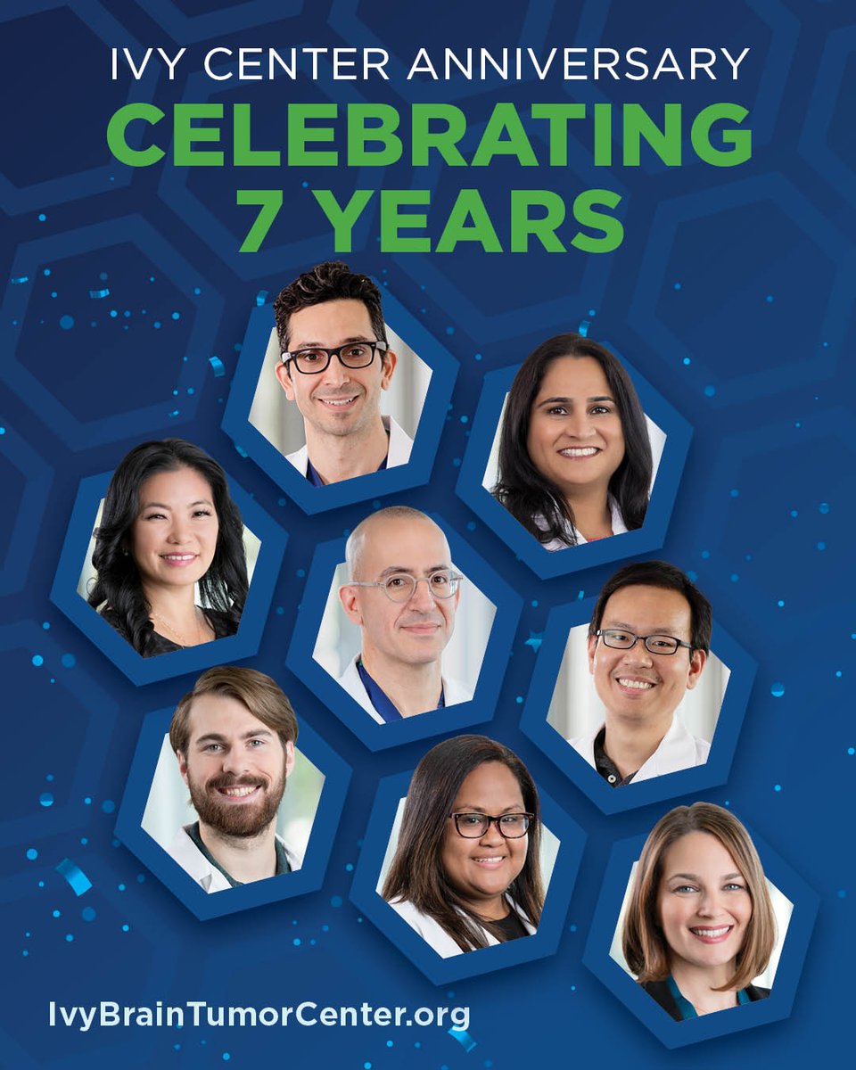 IvyBrainTumCtr's tweet image. This month we celebrate 7 years of the Ivy Brain Tumor Center. We are grateful for the incredible team members who’ve been with us since the beginning and everyone who’s helped us grow. Your dedication fuels progress in brain tumor research and care. 💙💚