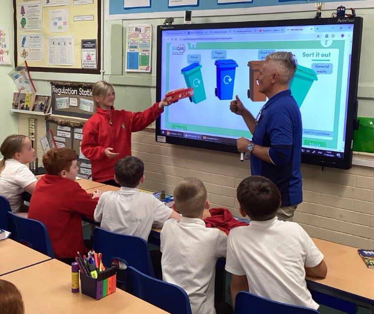 Rochdale’s Environmental Education officer Nigel Goulding came to speak to year 5 about recycling and the environment this week. The children learnt about recycling and how they can do their part to save or planet.