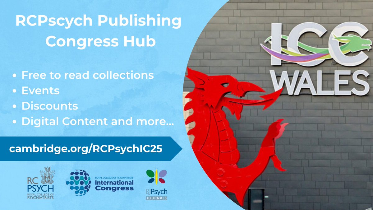 TheBJPsych's tweet image. We're a couple days away from #RCPsychIC, if you're heading to the @ICCWales come and visit us on the stand for prizes and exclusives.
Check-out our dedicated Congress hub for all things #BJPsychJournals and @rcpsych Books inc. free to read content: tinyurl.com/6ckrszz6
