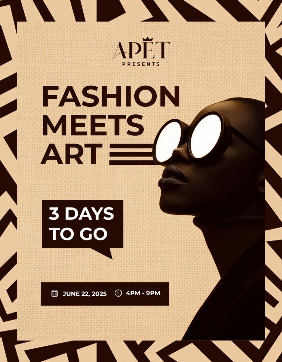 apet_modella's tweet image. 3 DAYS TO GO
The runway is calling, and we’re almost ready to answer.
Get ready for an unforgettable fusion of style, art, and culture.
This Sunday, June 22nd
FASHION MEETS ART Experience.
#FashionMeetsArt #GenesislsComing
#ApeTribe #Apetng #Modella