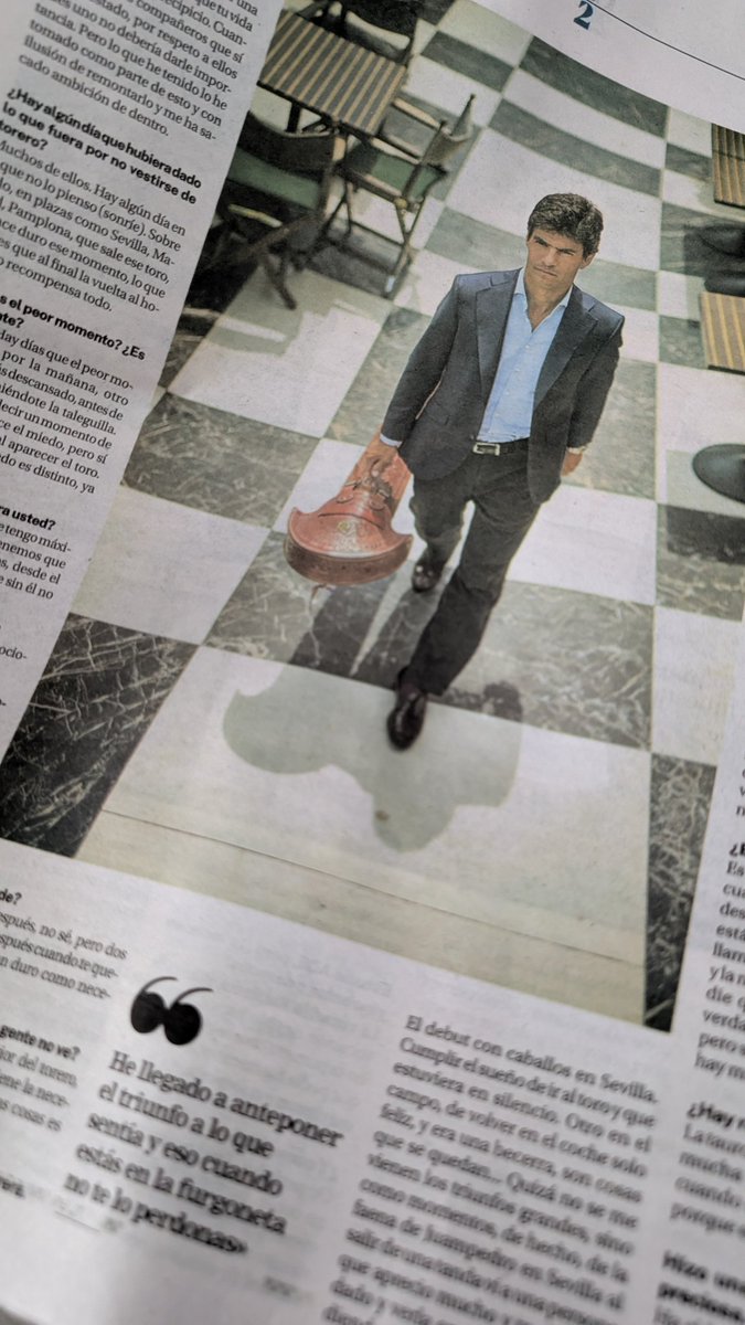 “Estar feliz delante del toro es lo que hace, dos horas antes, ponerte la taleguilla con lo complicado que se hace.”
— Pablo Aguado, en La Razón.