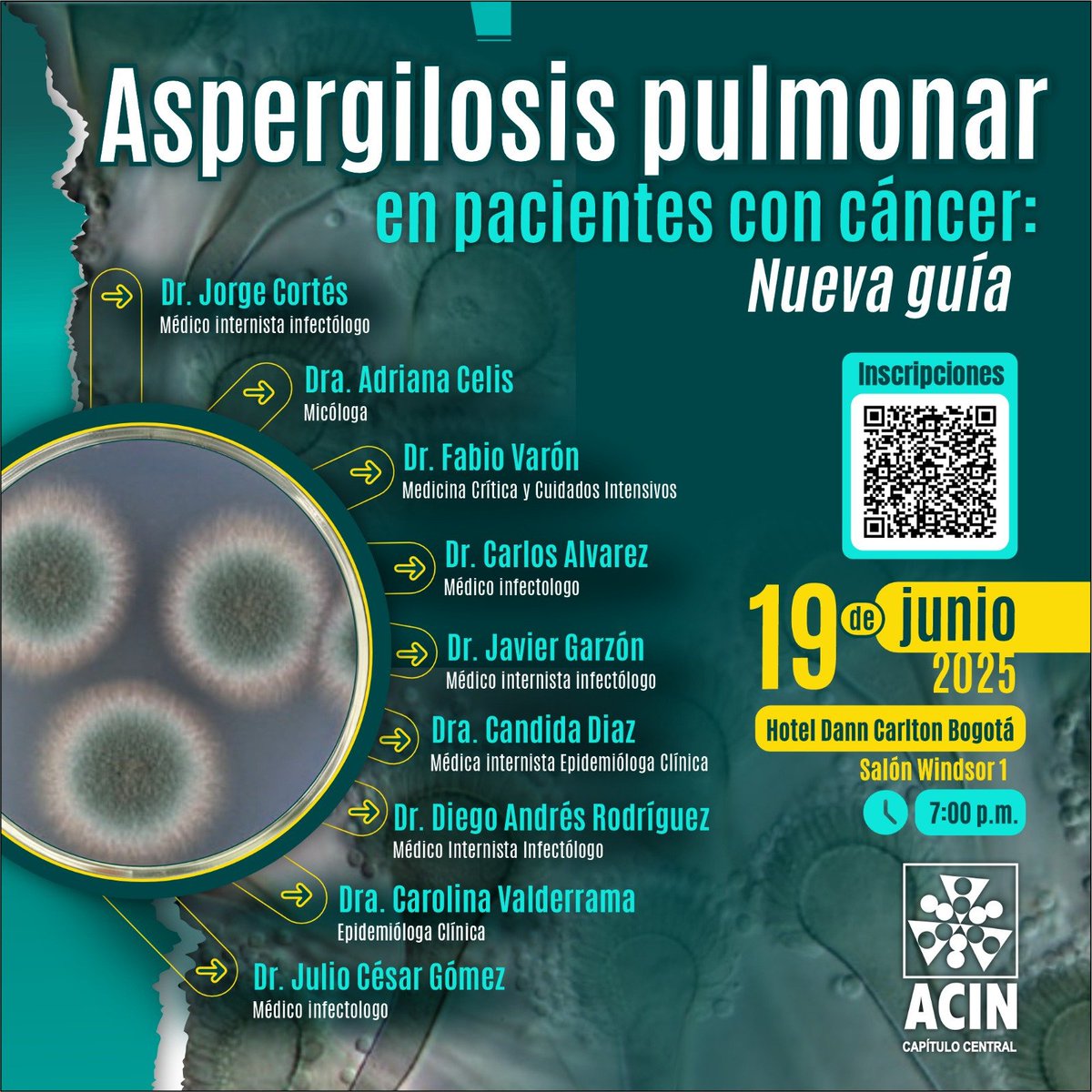 AlvarezMorenoC's tweet photo. Hoy desde @acincentral se va a divulgar la actualización del manejo de la #aspergilosis pulmonar en #cancer . Super invitados https://t.co/hczT537oxb https://t.co/8v4YXYaf4C