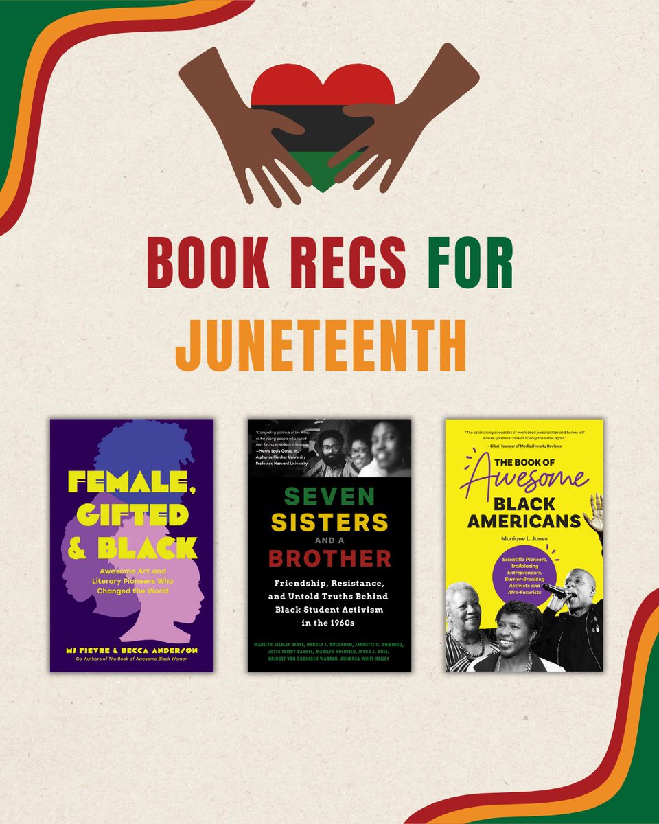 Happy Juneteenth! Here are some book recommendations for today, which celebrates the day in 1865 when Union troops in Texas announced that the quarter of a million enslaved Black people in the state were free by executive decree.

Go to Turner Bookstore to learn more about these
