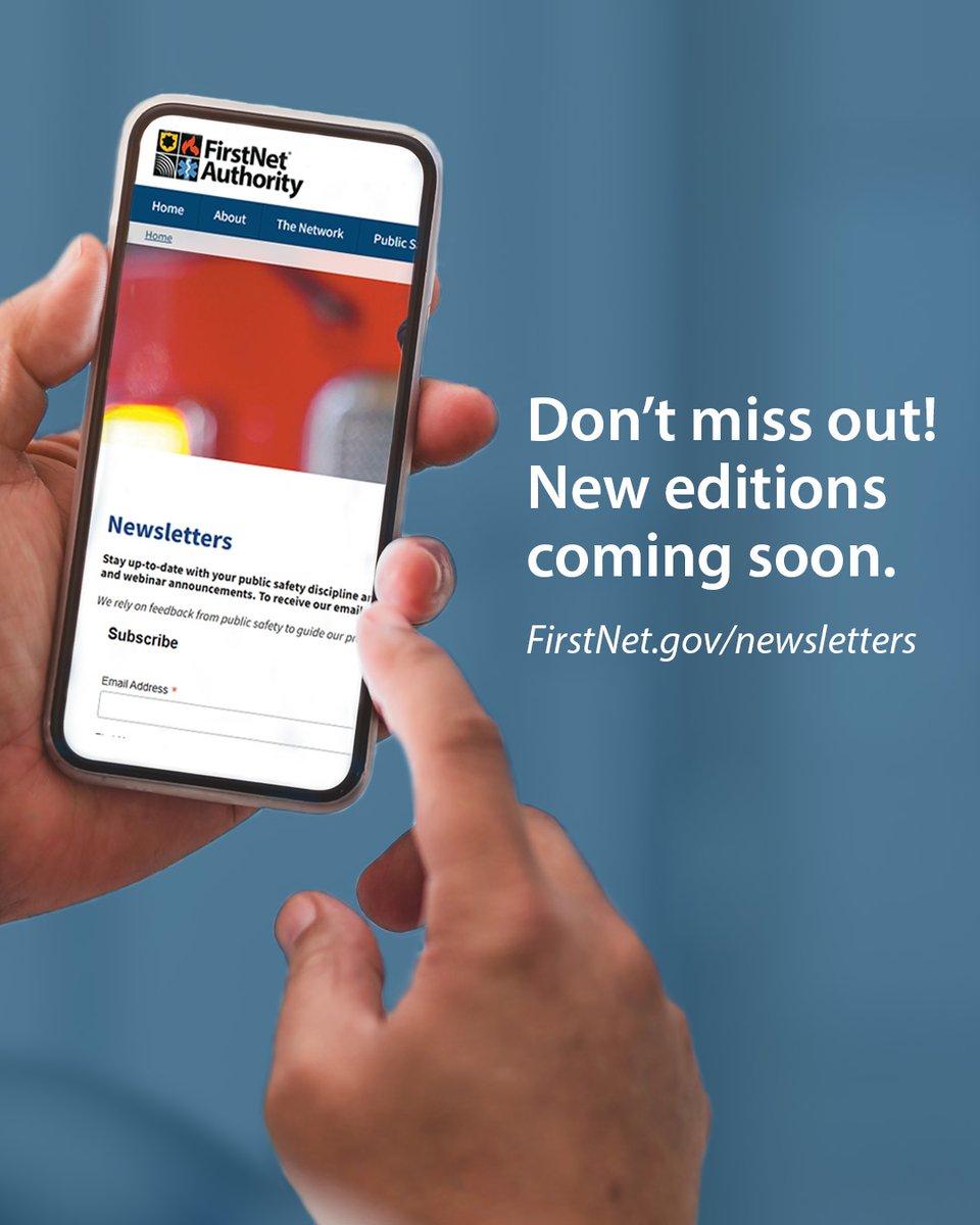 FirstNet Authority (@firstnetgov) on Twitter photo 📧 Want a deep dive into FirstNet for your discipline? Sign up for <a href="/FirstNetGov/">FirstNet Authority</a> newsletters to hear directly from our law enforcement, EMS, fire services, 9-1-1, and emergency management experts ➡️FirstNet.gov/newsletters 📧 Want a deep dive into FirstNet for your discipline? Sign up for <a href="/FirstNetGov/">FirstNet Authority</a> newsletters to hear directly from our law enforcement, EMS, fire services, 9-1-1, and emergency management experts ➡️FirstNet.gov/newsletters