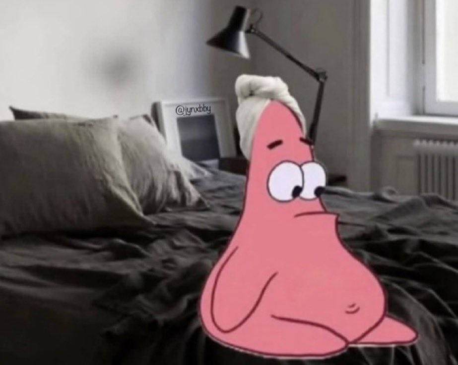 How I look on the bed waiting for papi to finish showering