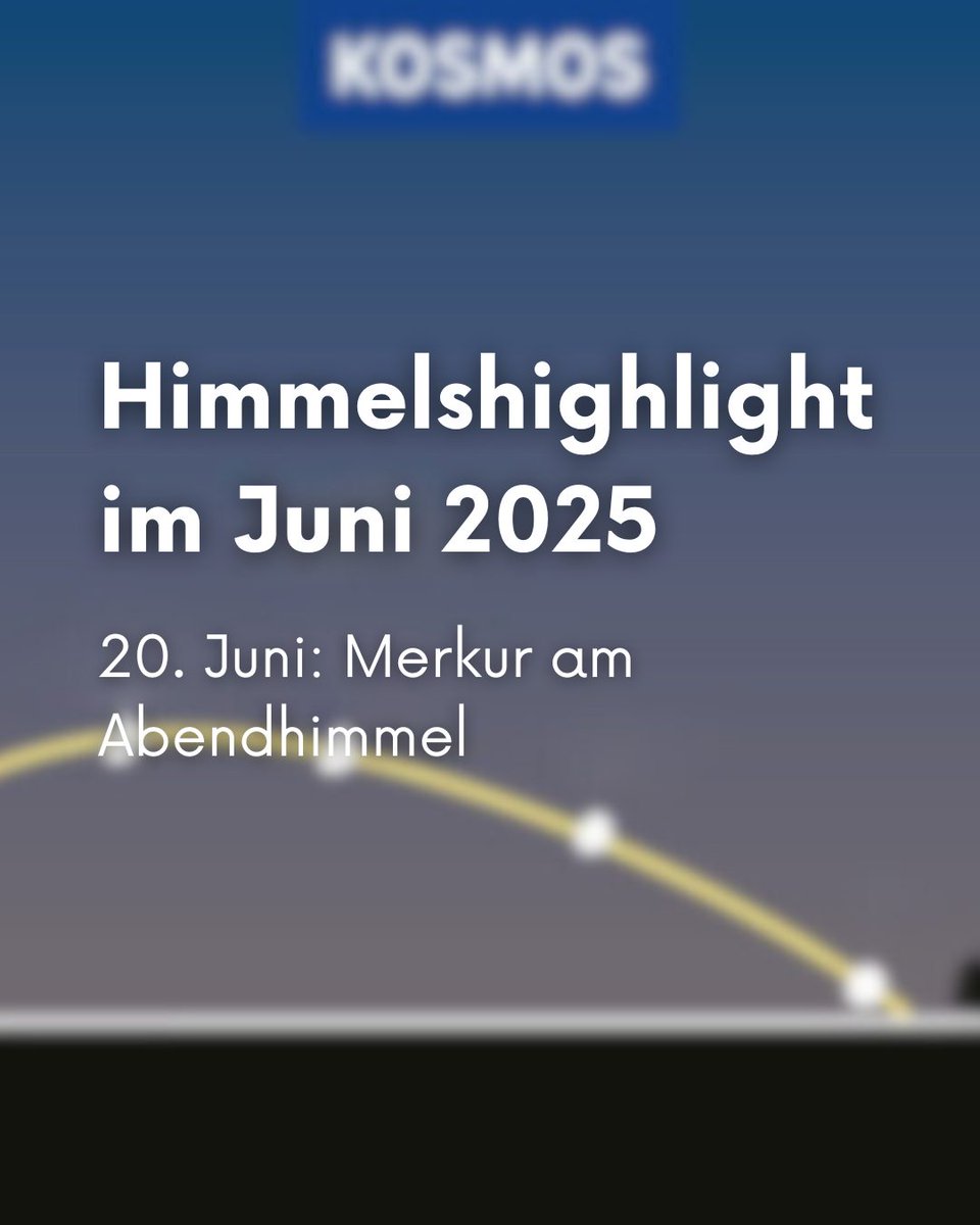 Ab etwa dem 20. Juni zeigt sich der sonnennahe Planet zum zweiten und letzten Mal in diesem Jahr am Abendhimmel und zwar zu später Stunde tief über dem nordwestlichen Horizont. Alle Infos findet ihr unter shorturl.at/PlOzP #himmelsjahr