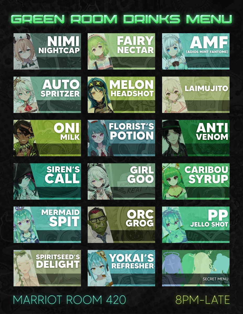 What are you drinking at the Green VTuber room party? We can't wait to slime--er, SEE you there!

#OffKaiGen4