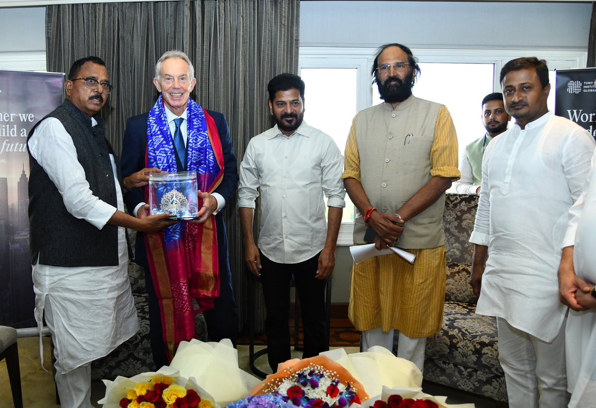 It was great pleasure to meet and present the #TelanganaRising2047 to former Prime Minister of United Kingdom, 
Mr Tony Blair, and founder <a href="/InstituteGC/">Tony Blair Institute for Global Change</a> 

We are delighted to enlist his support as a global leader &amp; influencer on world-scale to spread the word about Telangana’s