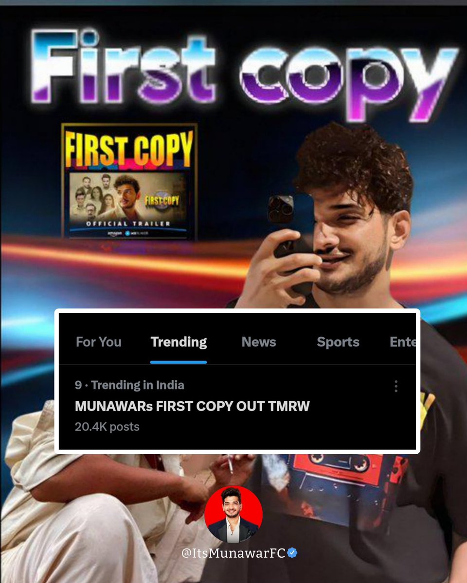 Congratulations! We’re trending at #9 with over 20K+ posts .

MUNAWARs FIRST COPY OUT TMRW