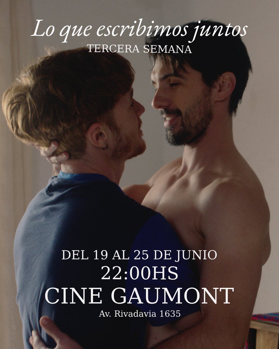 Tercera semana de LO QUE ESCRIBIMOS JUNTOS en el <a href="/CineGaumont/">Cine Gaumont</a> ahora a las 22:00hs (hasta el 25 de junio) los esperamos!  Vengan! ;) RT