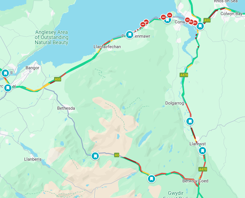 ⚠️ Heavy congestion in the area and surrounding areas.