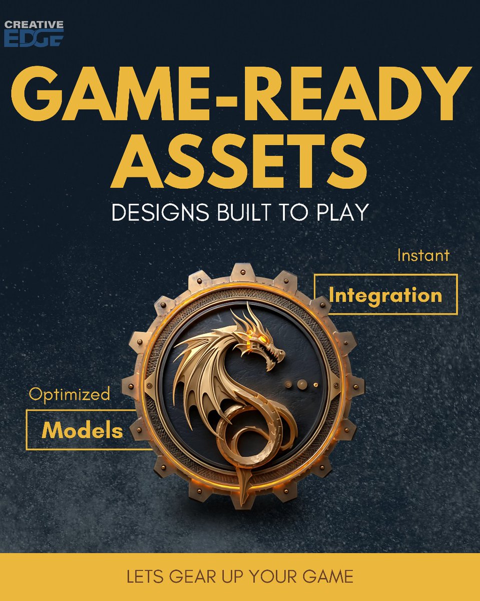 cg_creativeedge's tweet image. Optimized. Integrated. Built to perform.
Let’s power your game with stunning 3D models designed to deliver immersive gameplay. 👾🎲🎮
. 
. 
. 
#GameReadyAssets #GameDesign #3DModeling #CreativeEdge #GameDevelopment #LowPoly #OptimizedModels #RealTimeDesign #UnityAssets