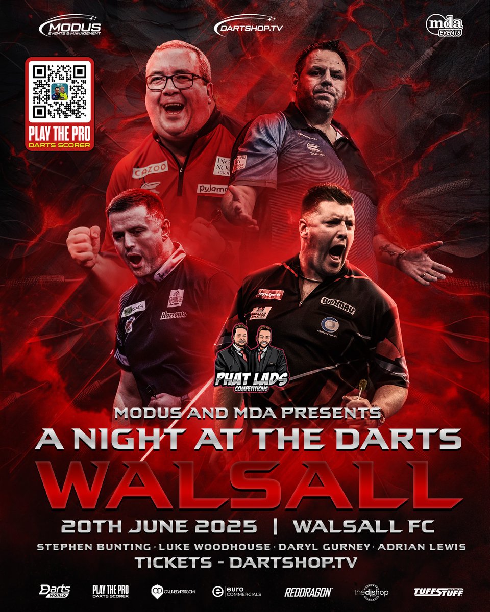 MODUS Sports (@modusdarts180) on Twitter photo 🎯Tonight's Night at the Darts comes from Walsall FC, where we have a top quartet of stars in action in the West Midlands.
We will bring you all of the latest from 4:30pm. 🎯Tonight's Night at the Darts comes from Walsall FC, where we have a top quartet of stars in action in the West Midlands.
We will bring you all of the latest from 4:30pm.