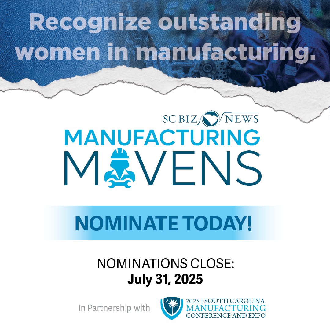 Honor the trailblazing women transforming the manufacturing industry! Nominate now: bit.ly/4kK7ggt...

🔧 Part of the South Carolina Manufacturing Conference and Expo, this is your chance to spotlight female leaders and innovators. #WomenInManufacturing