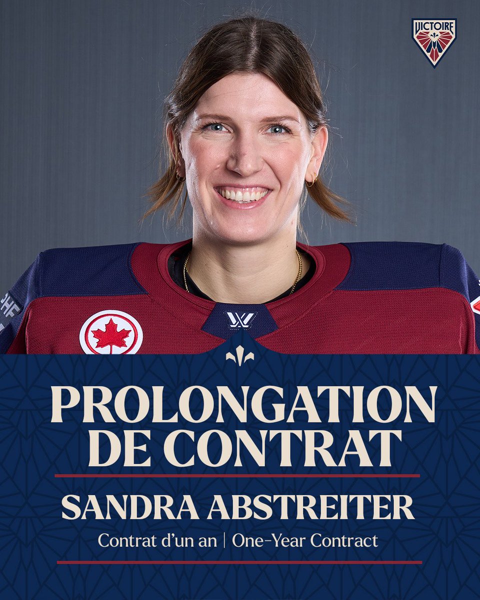 Un deuxième mur s’élève 🧱

Abstreiter prolonge son aventure avec la Victoire avec un contrat d’un an.
 
Abstreiter signs on for another season in Montréal.

📰 bit.ly/4jYWZw0