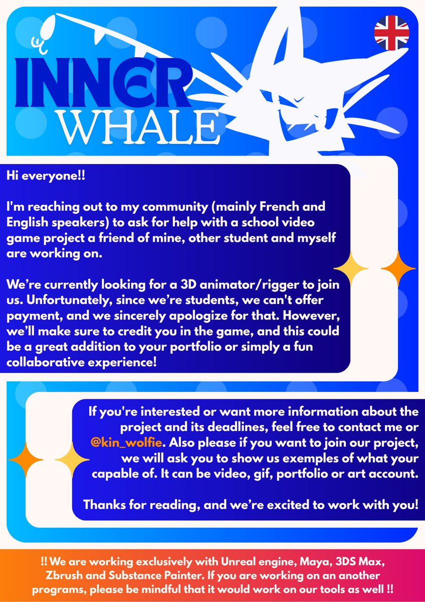 Red_brb's tweet image. !! 3D ANIMATOR ARTIST CALL !!
Please take the time to read and share, I'd be very grateful!!
(@kin_wolfie)
#3danimations #fangames #gamedevelopment #games #videogames