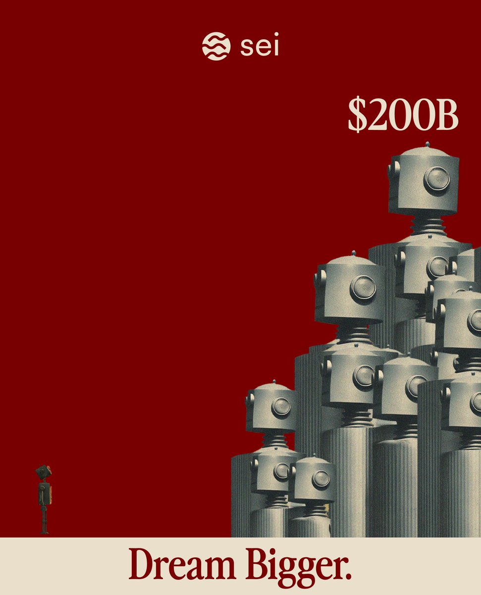 SeiNetwork's tweet image. The AI agent economy is poised to become a $200B market.

The missing piece? Payment rails that enable agent-to-agent transactions at machine speed.

Sei Giga provides that. Visa for the Agentic Economy.

Dream bigger.