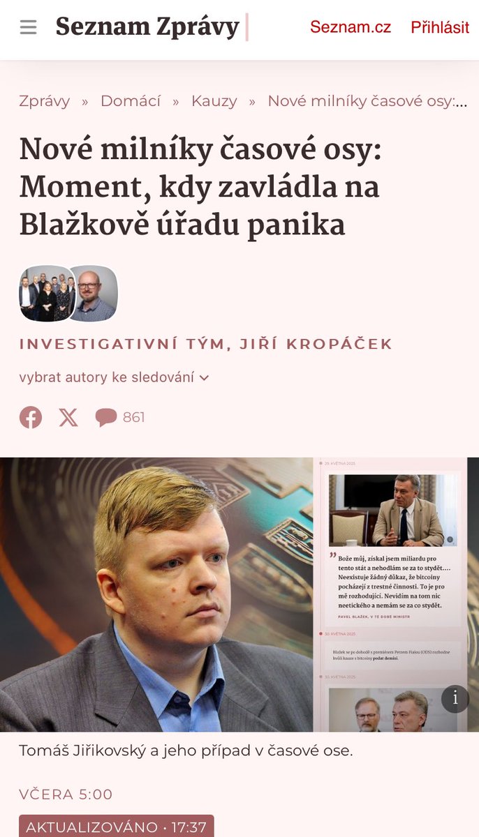‼️V celem rozsahu jsme aktualizovali nasi casovou osu bitcoinove afery. Pribyly v ni milniky, ktere jsme vycetli v oficialni chronologii ministerstva spravedlnosti. Nové je napriklad i datum prvniho zajisteni bitcoinu. 
👇👇👇
seznamzpravy.cz/clanek/domaci-…