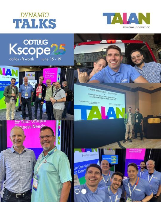 TalanOracleTech's tweet image. That’s a wrap on #Kscope25!
Big thanks to everyone who came to our sessions, visited booth #525, or connected with the team.
We’re leaving inspired, energized, and already excited for next time.
#orclapex @odtug #OracleCommunity