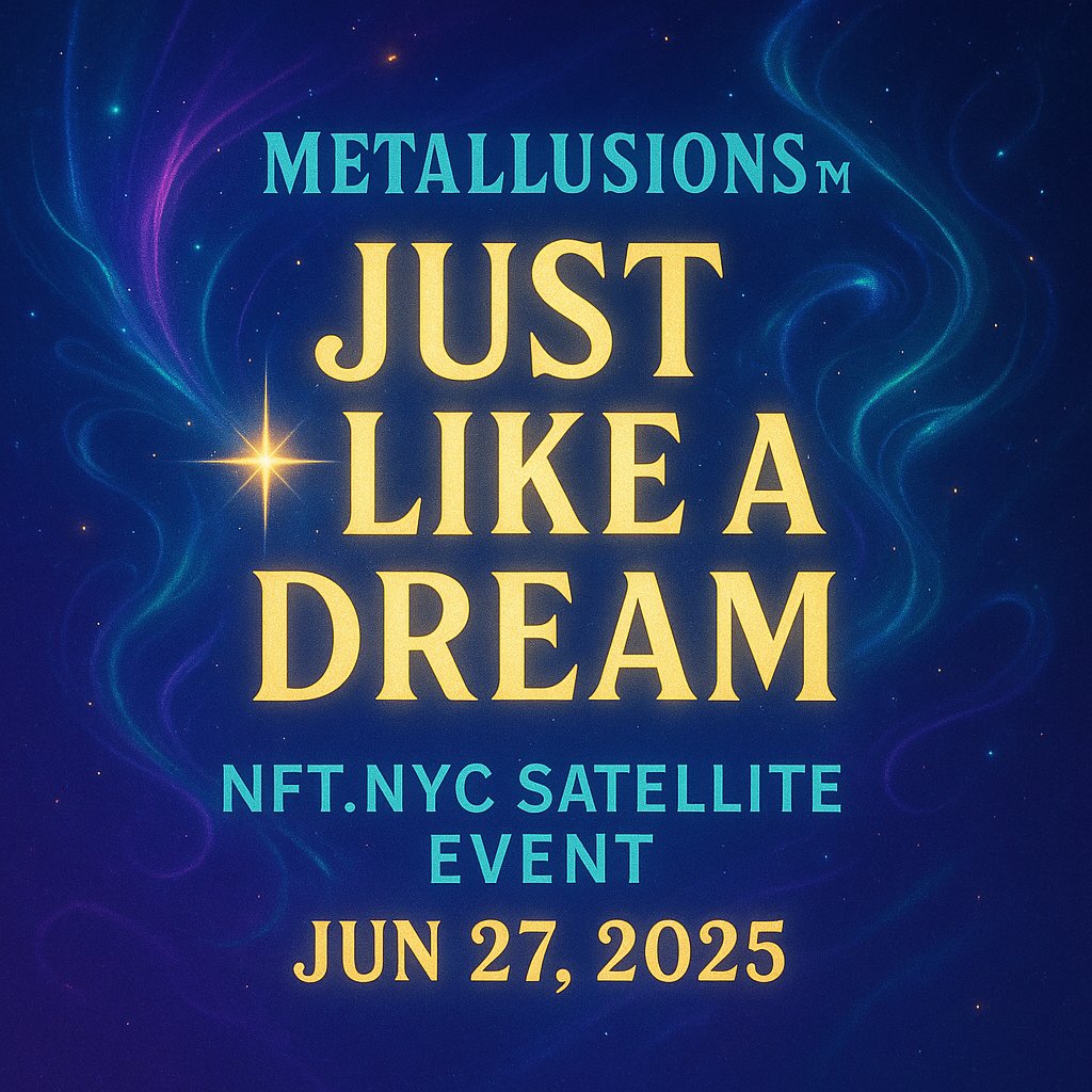 metallusions's tweet image. We&apos;re almost out of tickets 😲 for Metallusions™ &quot;Just Like A Dream&quot;, @NFT.NYC satellite event featuring @metadjai @Daydream and @Onelove. Will you get one of the few remaining? 

Get one now! -&amp;gt; jo.my/eldek6 

#ai #art #tech #party