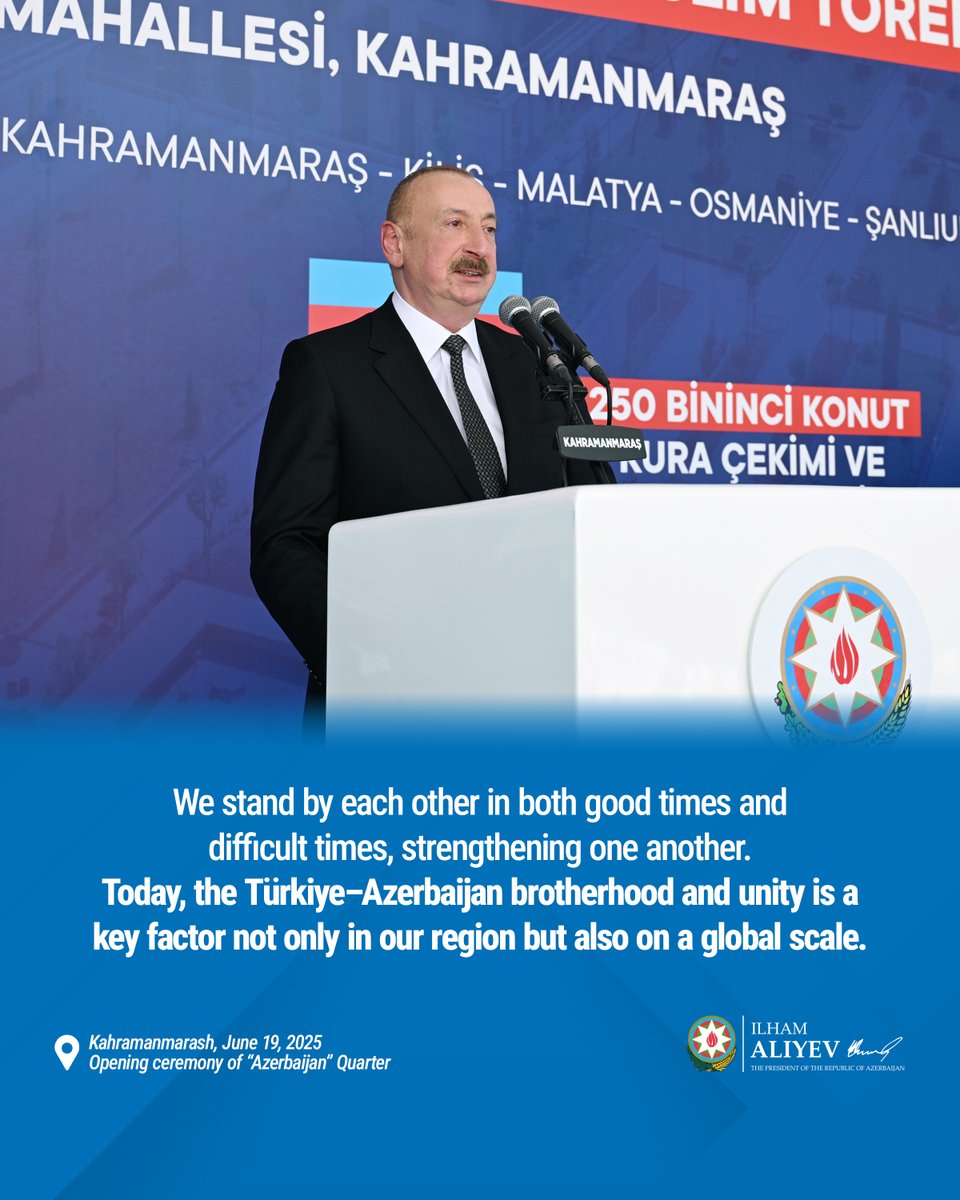 President Ilham Aliyev: "Today, the Türkiye–Azerbaijan brotherhood and unity is a key factor not only in our region but also on a global scale."