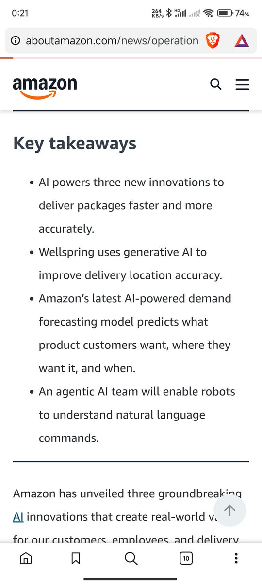 DarioMarchiori5's tweet image. Amazon&apos;s AI present and future #amazon #aireplacement #ai aboutamazon.com/news/operation…