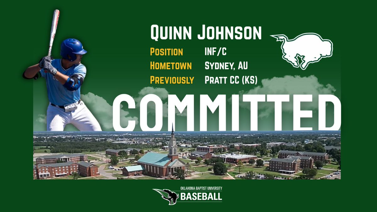 Quinn Johnson (@quinn_j03) on Twitter photo Excited to announce I'm officially committed to continue playing baseball at Oklahoma Baptist University. Huge thank you to my family, coaches, teammates and everyone else who has supported me along the way. Ready for the next chapter! #OnToVictory
<a href="/PrattBaseball/">Beaver Baseball</a> <a href="/OBU_Baseball/">OBU Baseball</a> Excited to announce I'm officially committed to continue playing baseball at Oklahoma Baptist University. Huge thank you to my family, coaches, teammates and everyone else who has supported me along the way. Ready for the next chapter! #OnToVictory
<a href="/PrattBaseball/">Beaver Baseball</a> <a href="/OBU_Baseball/">OBU Baseball</a>