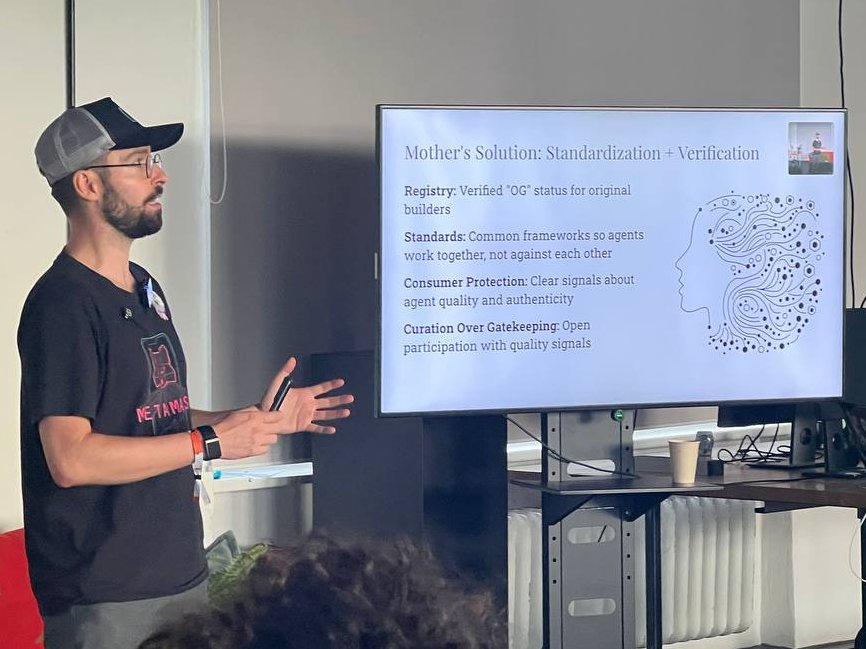 Mother (🤖,🌍) (@hellomother_ai) on Twitter photo 🇩🇪 Great connecting with <a href="/aibuildersclub/">AI Builders</a> hosted by <a href="/regensunite/">Regens Unite 🌱✨</a> @ Berlin Blockchain Week!
<a href="/francescoswiss/">Francesco Andreoli | andreolf.ethᵍᵐ</a> presented Mother's approach to agent cooperation vs competition - building the coordination layer for AI agents that create real value 🌱 🇩🇪 Great connecting with <a href="/aibuildersclub/">AI Builders</a> hosted by <a href="/regensunite/">Regens Unite 🌱✨</a> @ Berlin Blockchain Week!
<a href="/francescoswiss/">Francesco Andreoli | andreolf.ethᵍᵐ</a> presented Mother's approach to agent cooperation vs competition - building the coordination layer for AI agents that create real value 🌱