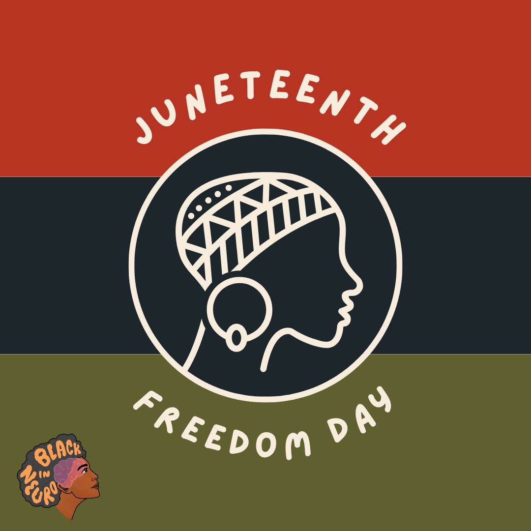 BlackInNeuro's tweet image. 🖤 On #Juneteenth, we honor the fight for Black freedom — delayed, but never denied.
At #BlackInNeuro, we carry that legacy forward by creating space for Black excellence in neuroscience, year-round.
Freedom is a journey — and we’re not done yet. ✊🏾