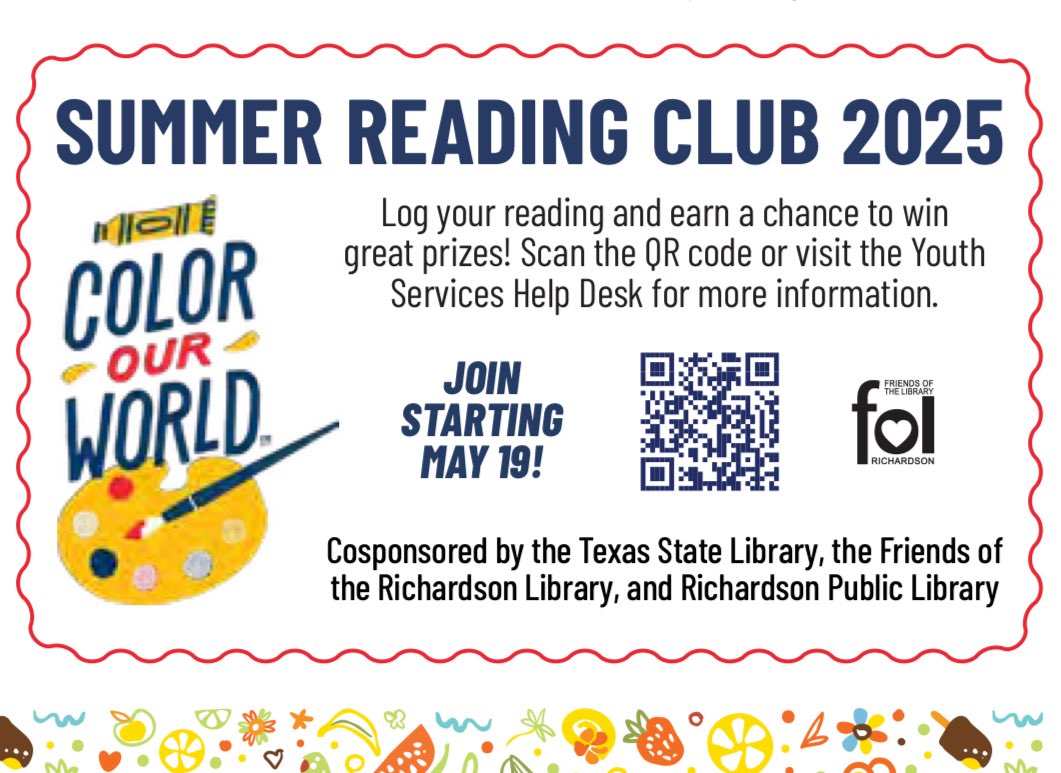 Kacie Buck (@theccelibrary) on Twitter photo The Brown Family completed the Richardson Public Library’s Color Our World Summer Reading! It’s not too late to sign up and track your reading. ☀️
<a href="/canyoncreekrisd/">Canyon Creek Elementary</a>
#librariesinRISD #RISDBeTheOne The Brown Family completed the Richardson Public Library’s Color Our World Summer Reading! It’s not too late to sign up and track your reading. ☀️
<a href="/canyoncreekrisd/">Canyon Creek Elementary</a>
#librariesinRISD #RISDBeTheOne