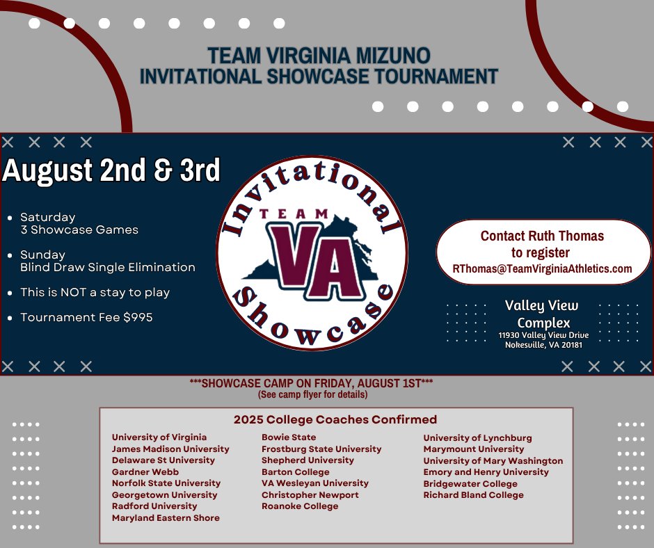 Team Virginia Athletics (@teamva_mizuno) on Twitter photo 🚨🚨🚨ATTENTION🚨🚨🚨
<a href="/UVASoftball/">Virginia Softball</a> <a href="/DelStSB/">Delaware State SB</a> <a href="/UMESHawksSB/">Hawk Softball 🥎</a> <a href="/HoyaSoftball/">Georgetown Softball</a> will be in attendance for our camp!!!! We still have spots for the camp and looking for 2 16U teams for the tournament!!! 🚨🚨🚨ATTENTION🚨🚨🚨
<a href="/UVASoftball/">Virginia Softball</a> <a href="/DelStSB/">Delaware State SB</a> <a href="/UMESHawksSB/">Hawk Softball 🥎</a> <a href="/HoyaSoftball/">Georgetown Softball</a> will be in attendance for our camp!!!! We still have spots for the camp and looking for 2 16U teams for the tournament!!!