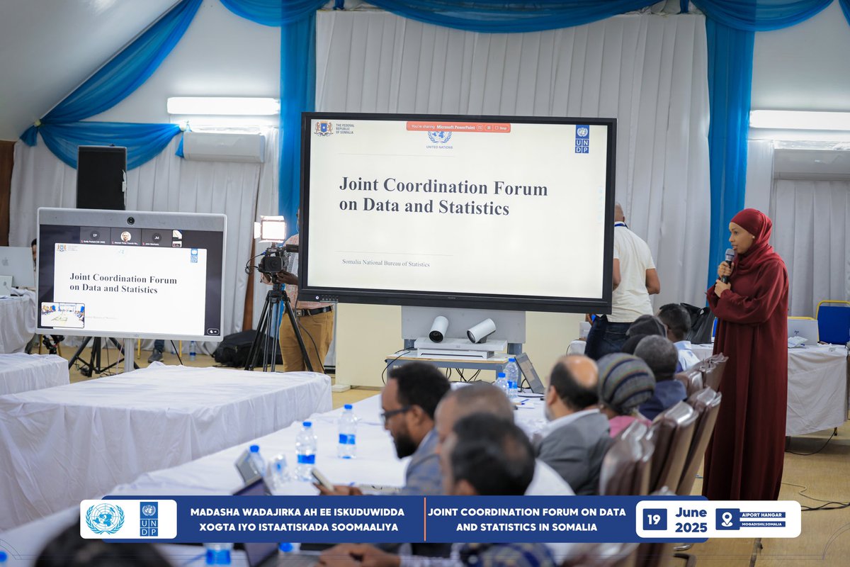 Joint Coordination Forum on Data &amp; Statistics convened in Mogadishu, co-chaired by SNBS DG Dr. Abdisalam Mohamed, UN’s Deputy Special Representative to the Secretary General/Resident Coordinator, George Conway &amp; Martina Durrer, Regional Director for International Cooperation at