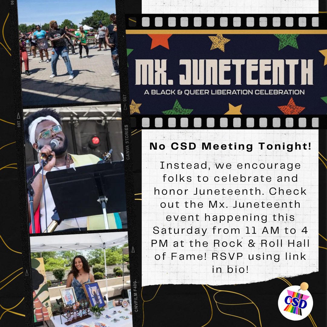 Check out the Mx. Juneteenth event happening this Saturday from 11 AM to 4 PM at the Rock &amp; Roll Hall of Fame! This queer and Black liberation celebration is rooted in the spirit of Juneteenth and cultivates a space for reverence, remembrance, and radical joy.