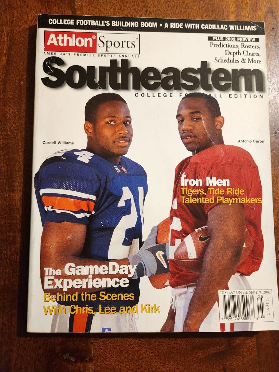 Brandon Marcello (@bmarcello) on Twitter photo It's 2002. There's no transfer portal, your favorite team's roster is set, players don't report to campus for another month and you just bought regional copies of the Athlon and Lindy's preseason college football magazines with your team featured on the cover.
Life. Is. Good. It's 2002. There's no transfer portal, your favorite team's roster is set, players don't report to campus for another month and you just bought regional copies of the Athlon and Lindy's preseason college football magazines with your team featured on the cover.
Life. Is. Good.