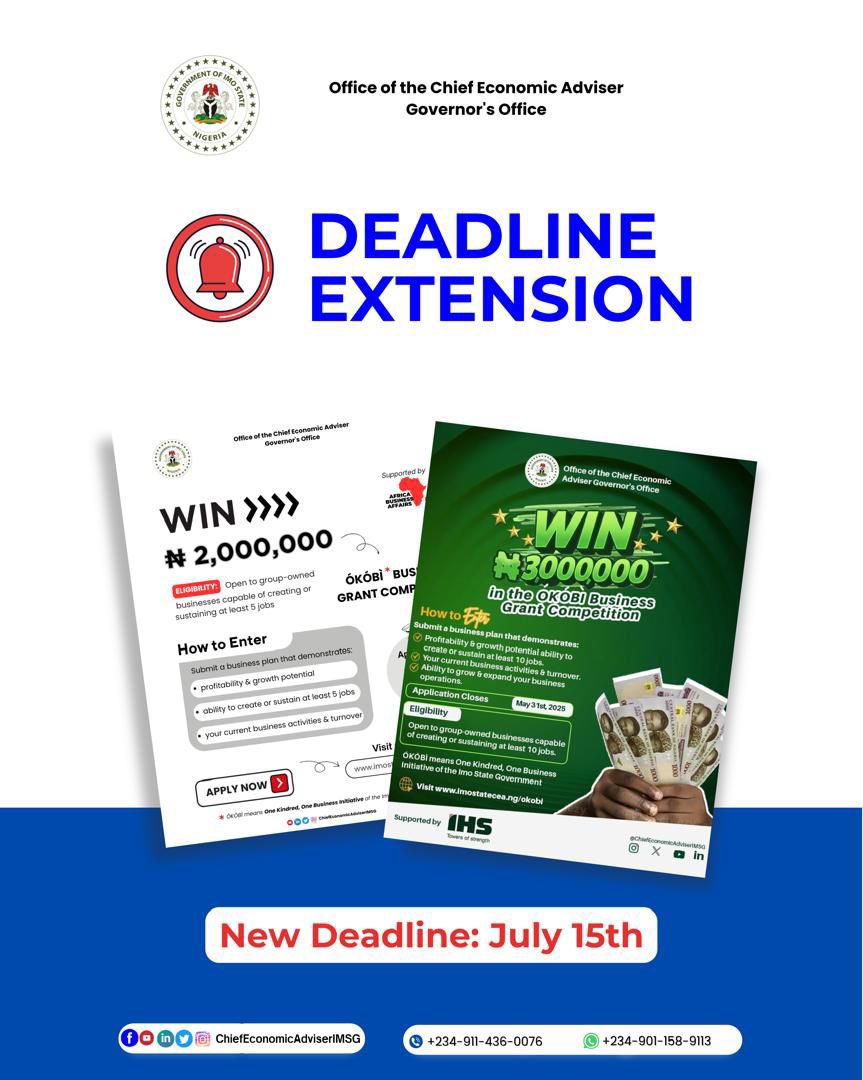 Apply for IHS Grant by filling this form

tally.so/r/mYMrvz

Apply for Afriba Grant by filling this form

tally.so/r/3jzR9a

Deadline for both applications *July 15th, 2025*

For further inquiries call 09114360076

Please share within your network!